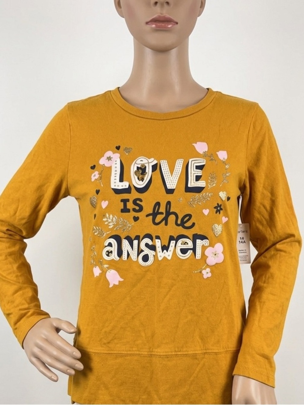 Carter's Mustard Yellow Tee with White Interior Print